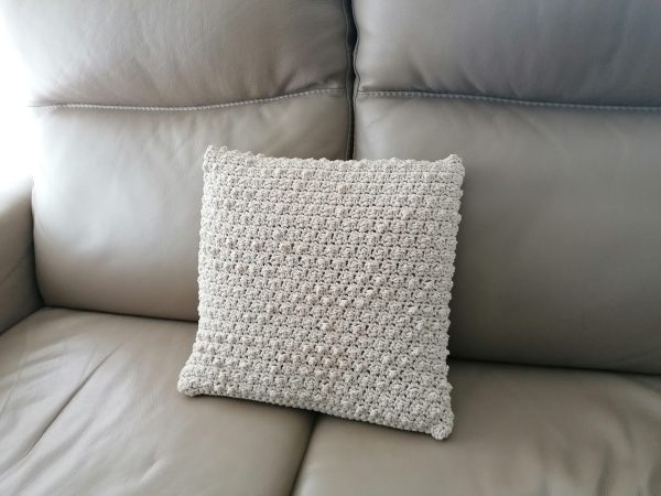 coussin macramé réalisation client