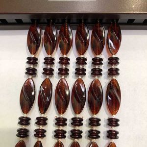 Rideaux perles - cognac